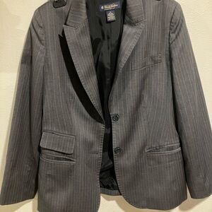 VTG Brooks Brothers Charcoal Pinstripe Blazer 100% Wool made in italy